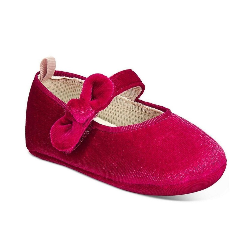 First Impressions Baby Girls Velvet Bow Shoes